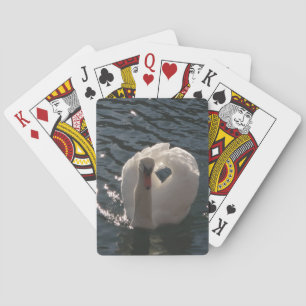 Schöner weißer Schwan Spielkarten