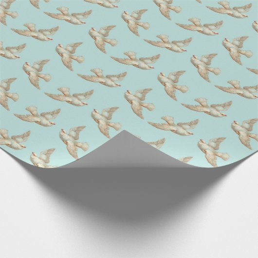 schöner weißer Taubendruck Geschenkpapier (Ecke)