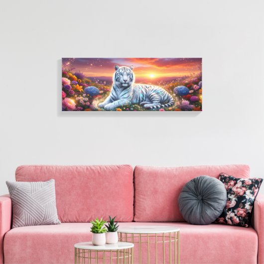 Schöner Weißer Tiger Leinwanddruck (Insitu (Wohnzimmer))