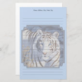 Schöner weißer Tiger mit kristallblauen Augen Briefpapier (Vorne/Hinten)
