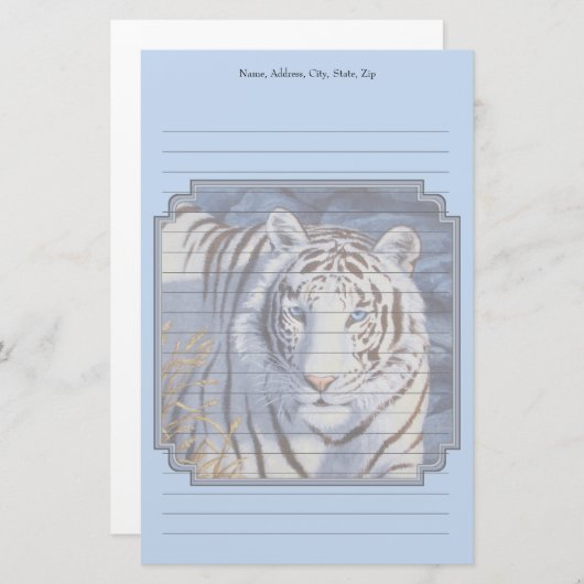 Schöner weißer Tiger mit kristallblauen Augen Briefpapier (Vorne/Hinten)