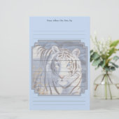 Schöner weißer Tiger mit kristallblauen Augen Briefpapier (Stehend Vorderseite)