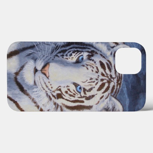 Schöner weißer Tiger mit kristallblauen Augen Case-Mate iPhone Hülle (Rückseite (Horizontal))