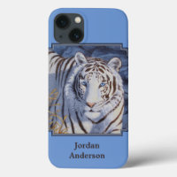 Schöner weißer Tiger mit kristallblauen Augen