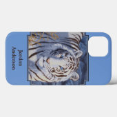 Schöner weißer Tiger mit kristallblauen Augen Case-Mate iPhone Hülle (Rückseite (Horizontal))