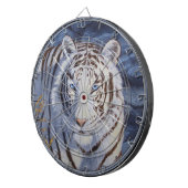 Schöner weißer Tiger mit kristallblauen Augen Dartscheibe (Vorderseite rechts)
