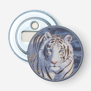 Schöner weißer Tiger mit kristallblauen Augen Flaschenöffner