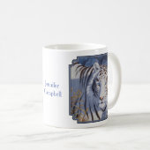 Schöner weißer Tiger mit kristallblauen Augen Kaffeetasse (VorderseiteRechts)
