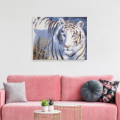 Schöner weißer Tiger mit kristallblauen Augen Leinwanddruck (Insitu (Wohnzimmer))