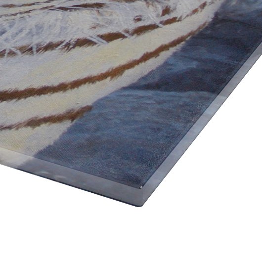 Schöner weißer Tiger mit kristallblauen Augen Schneidebrett (Ecke)