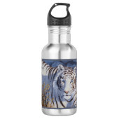 Schöner weißer Tiger mit kristallblauen Augen Trinkflasche (Vorderseite)