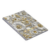 Schöner, weißer und goldener 3D-Individuelle Name Notizblock (Rechte Seite)