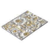 Schöner, weißer und goldener 3D-Individuelle Name Notizblock (Linke Seite)