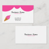 Schöner, weißer und rosa Sprinkler Ice Cream Shop Visitenkarte (Vorne/Hinten)