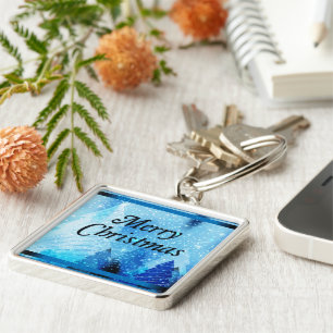 Schöner weißer Weihnachtsmarkt-Schlüsselanhänger Schlüsselanhänger