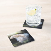 Schöner Weißsiameer Betta Fighting Fish Rechteckiger Pappuntersetzer (Vor Ort)