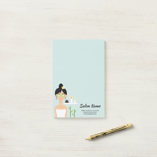 Schöner Wellness-Center Illustration - Wellness-Ce Post-it Klebezettel (Auf Schreibtisch)