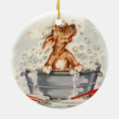 Schöner Welpe im Bad Keramik Ornament (Hinten)