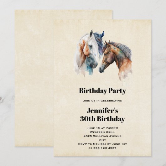 Schöner Western Boho Style Geburtstag Einladung (Vorne/Hinten)