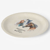 Schöner Western Boho Style Geburtstag Pappteller (Schrägansicht)