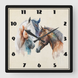 Schöner Western Boho Style Quadratische Wanduhr