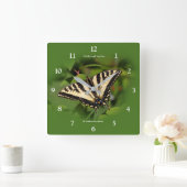 Schöner Western Tiger Frack Butterfly Quadratische Wanduhr (Zuhause)