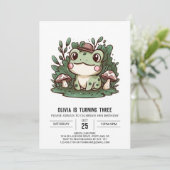 Schöner Whimsical Frog Digital zum Geburtstag Einladung (Stehend Vorderseite)