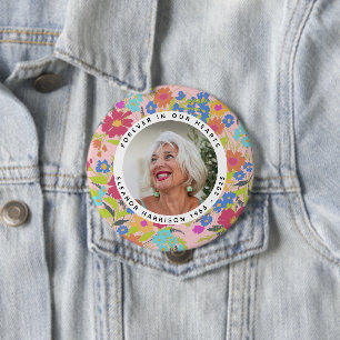 Schöner Wildblumen-Gedenk-Fotorahmen mit Text Button