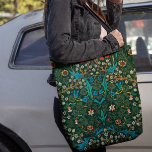 Schöner William Morris Grün Blau Rot floral Tasche