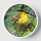 Schöner Wilson's Warbler Songbird in Cherry Tree Uhr (Vorderseite)