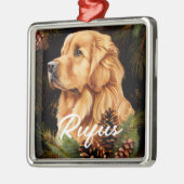SCHÖNER WINTER GOLDEN RETRIEVENT HUND ORNAMENT AUS METALL (Links)