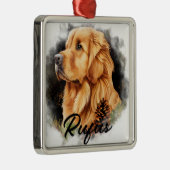 SCHÖNER WINTER GOLDEN RETRIEVENT HUND ORNAMENT AUS METALL (Rechts)
