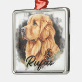 SCHÖNER WINTER GOLDEN RETRIEVENT HUND ORNAMENT AUS METALL (Links)
