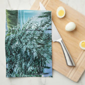 Schöner Winter Sky Mountain Lake Geschirrtuch (Viertel Falte)