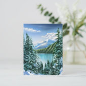 Schöner Winter Sky Mountain Lake Postkarte (Stehend Vorderseite)