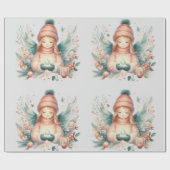 Schöner Winterengel inmitten der Natur im Norden Geschenkpapier (Flach)