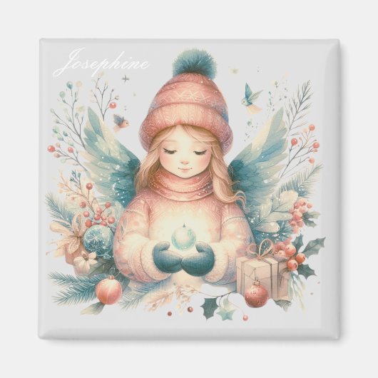 Schöner Winterengel inmitten der Natur im Norden Magnet (Vorne)