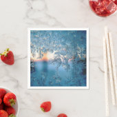 Schöner Winterfrostglas-Foto Serviette (Beispiel)