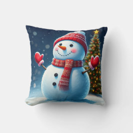 "Schöner Wintergarten: Weihnachtsbaumen & Snowmen  Kissen