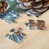 Schöner Winterkardinalvogel mit Vogelhaus Puzzle (Seite)