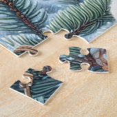 Schöner Winterkardinalvogel mit Vogelhaus Puzzle (Seite)