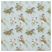 Schöner Wintervogel und Blume Stoff (Muster)