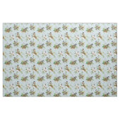 Schöner Wintervogel und Blume Stoff (Fat Quarter (45,7 x 55,9 cm))