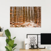Schöner Winterwald mit Schnee Poster (Heimbüro)