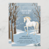 Schöner Winterwald Snowy White Horday Einladung (Vorne/Hinten)