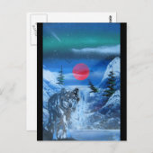 Schöner Wolf bei Sonnenuntergang Postkarte (Vorne/Hinten)