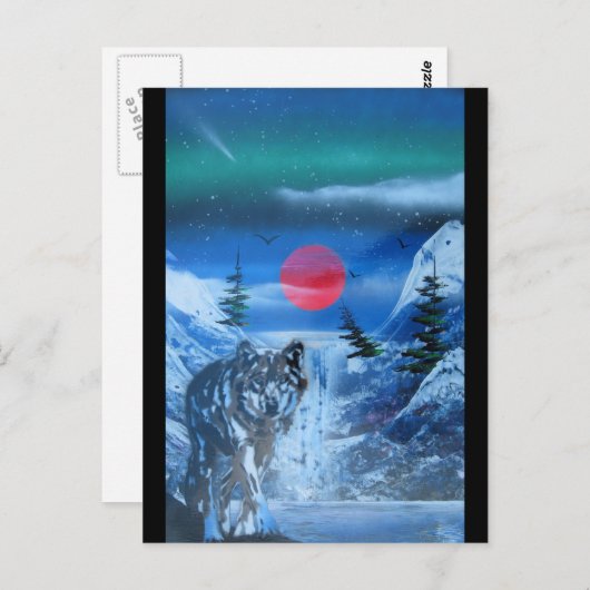 Schöner Wolf bei Sonnenuntergang Postkarte (Vorne/Hinten)