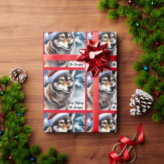Schöner Wolf im Schnee Geschenkpapier (Feiertagsgeschenk)
