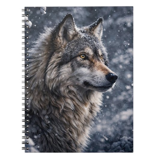 Schöner Wolf im Schnee Journal Notizblock (Vorderseite)