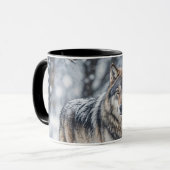Schöner Wolf im Schnee Wildlife Tasse (Vorderseite Links)
